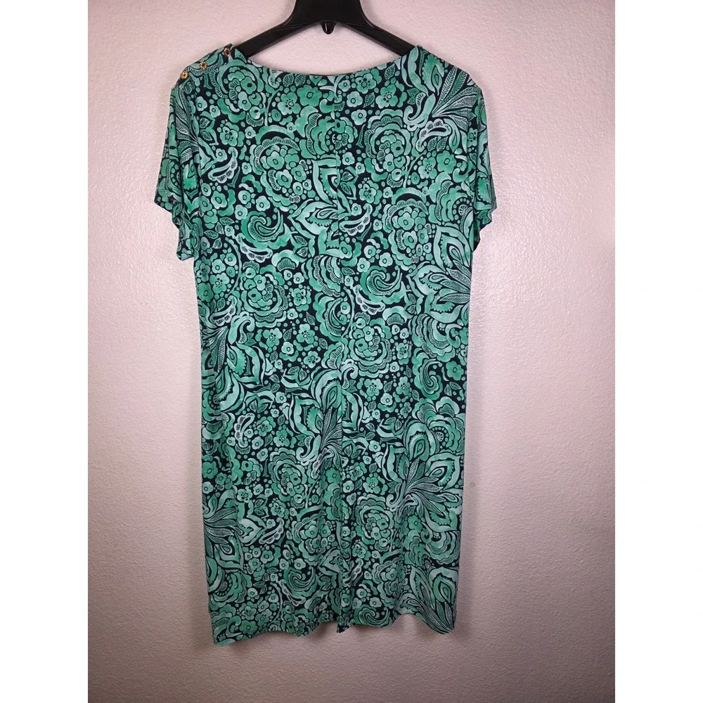 Tommy Hilfiger Green‎ Paisley Floral Button Shoulder Shift Dress 22W - Picture 2 of 6